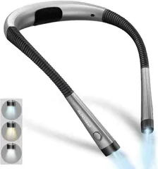 Đèn pin 2 đầu Glocusent LED Đọc Sách Đeo Cổ - Đèn Sáng Pin Sạc USB, 3 Màu Sáng, 6 Độ Sáng, Tiện Lợi Cho Du Lịch và Công Việc Tại Nhà
