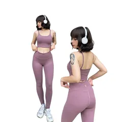 Bộ Đồ Tập Gym Nữ S230110 - Áo Bra 2 Dây Phối Quần Legging Cạp Cao Tôn Dáng Thoải Mái, Chất Liệu Co Giãn, Phù Hợp Tập Luyện