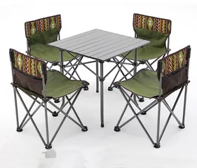 Bộ Bàn Ghế Dã Ngoại 4 Ghế 1 Bàn Gấp Gọn Tiện Dụng - Đồ Camping Ngoài Trời Cao Cấp Có Túi Đựng, Hoạt Động Gia Đình