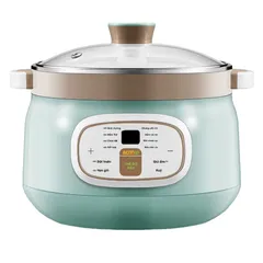 Nồi Nấu Chậm Bennix BN-22CWG 8 Chức Năng - Hẹn Giờ, Công Suất 400W, Dung Tích 2.2L, Lòng Gốm Sứ, Màu Xanh Mint