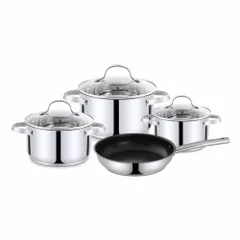 Bộ Nồi Chảo Inox 304 Cao Cấp 5 Đáy Kalpen Lermat L2 - Bộ Nấu Ăn Chất Liệu Inox Bền Bỉ, An Toàn Cho Sức Khỏe, Đáp Ứng Mọi Nhu Cầu Nấu Nướng