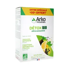 Nước Uống Detox Bio Arkopharma Ultra Concentre - Thanh Lọc Cơ Thể, Hỗ Trợ Làn Da Sáng Khỏe Từ Thành Phần Tự Nhiên, Hộp 30 Ống