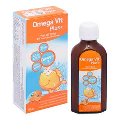 Dầu cá Omega Vit Plus+ cho bé dạng siro - Bổ sung Omega 3, Vitamin và Khoáng chất, Hỗ trợ Phát triển Trí Não và Thị Lực, Dễ Uống.
