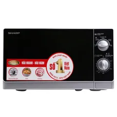 Lò Vi Sóng Cơ Sharp R-205VN-S 20L - Thiết Kế Nhỏ Gọn, Chức Năng Nấu và Hâm Nóng, Dễ Dàng Sử Dụng Bằng Nút Vặn Tiếng Việt