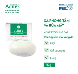 Xà phòng Acnes Washing Bar 75g - Chăm sóc da, ngăn mụn hiệu quả, không gây khô da, cho làn da sạch thoáng, khỏe mạnh