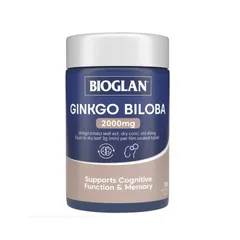 Viên uống Bioglan Ginkgo Biloba 2000mg - Hỗ trợ tăng cường trí nhớ và sự tập trung, cải thiện chức năng não bộ hữu ích cho người trưởng thành