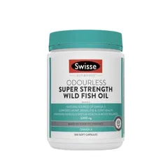 Viên Dầu Cá Swisse Không Mùi Super Strength Wild Fish Oil 2000mg - Bổ Sung Omega 3, EPA, DHA Hỗ Trợ Sức Khỏe Tim Mạch và Não Bộ