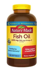 Viên Dầu Cá Nature Made Omega 3 1200mg - Hỗ Trợ Tim Mạch, Cải Thiện Trí Nhớ, 300 Viên Nhập Khẩu Mỹ