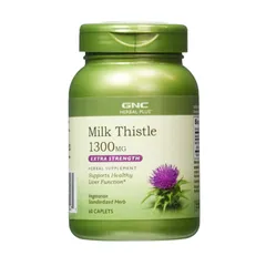 Viên uống GNC Milk Thistle 1300mg - Hỗ trợ chức năng gan tự nhiên, tăng cường sức khỏe gan, phù hợp cho người sử dụng rượu bia.