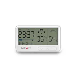 Nhiệt Ẩm Kế Điện Tử Đa Năng Có Báo Thức Beborn Sensi 1 DT01HJ - Theo Dõi Nhiệt Độ & Độ Ẩm Chính Xác, Thiết Kế Sang Trọng, Thích Hợp Cho Mọi Không Gian
