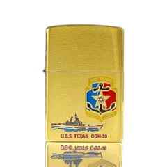 Bật Lửa Zippo USS Texas CGN-39 Đồng Xước - Chiến Hạm Mỹ, Quà Tặng Fan Hâm Mộ Hải Quân, Nhỏ Gọn, Sang Trọng
