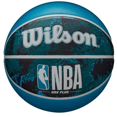 Bóng rổ Wilson NBA DRV Plus Vibe Black/Blue - Bóng Cao Su Đồ Họa Pixel, Độ Bám Tốt, Độ Nảy Ổn Định, Phù Hợp Sân Ngoài Trời