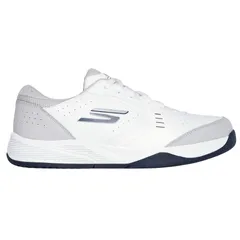 Giày Pickleball Skechers Men's Viper Court Smash Trắng Xám - Giày Tennis Thể Thao Nam Thoáng Khí, êm Ái, Đa Năng