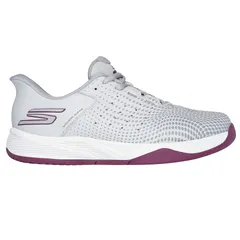Giày Pickleball Skechers Women's Viper Court Reload - Giày Tennis Nữ Xám Tím Thoáng Khí, Chống Trơn Trượt và Thoải Mái