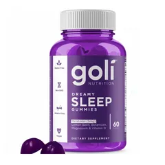 Kẹo Goli Dreamy Sleep Gummies - Hỗ trợ giấc ngủ, thư giãn tinh thần, không chứa gluten, thuần chay, 60 viên ngon miệng