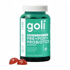 Kẹo hỗ trợ tiêu hóa Goli Nutrition Pre+Post+Probiotics - Hỗ trợ vi sinh đường ruột, thuần chay, không chứa gluten, tăng cường sức khỏe và miễn dịch.