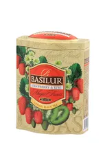 Trà Đen Ceylon Basilur Cao Cấp Hương Dâu Tây & Kiwi - Hộp Thiếc 100g, Thức Uống Tươi Mát, Đậm Đà Hương Trái Cây Thảo Mộc