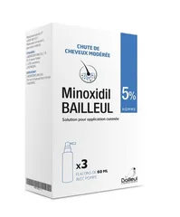 Set 3 Lọ Xịt Mọc Tóc Minoxidil Bailleul Pháp, 5%