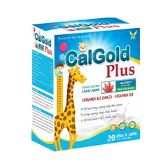 Siro CalGold Plus Hươu - Hỗ trợ tăng cường hấp thu canxi cho bé, bổ sung vitamin D3 và K2, xương chắc khỏe, hộp 20 ống