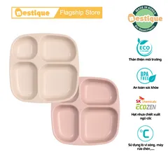 Khay Ăn Kiêng Cao Cấp 4 Ngăn Nestique N-31 - Thiết Kế Thân Thiện Môi Trường, An Toàn Cho Sức Khỏe, BPA-Free, Đa Năng