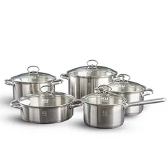 Bộ Nồi Inox KUCHEN 5 Món Hàn Quốc - Chất Liệu Thép Không Rỉ 304, Bề Mặt Sáng Bóng, Bền Bỉ, Dùng Cho Tất Cả Các Loại Bếp