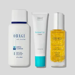 Bộ sản phẩm chăm sóc da Obagi Nu-Derm - Sữa rửa mặt Gentle Cleanser, Kem dưỡng Retinol 1.0 & Serum B3 Hydro Drops giúp làm sáng và trẻ hóa da