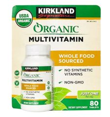 Viên Uống Đa Vitamin Hữu Cơ Kirkland Signature Organic Multivitamin 80 Viên - USDA Chứng Nhận, Bổ Sung Dinh Dưỡng Từ Thực Vật, Thuần Chay