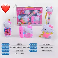 Đồ Chơi Đàn Guitar Hello Kitty KT1203 - Đèn LED Nhiều Màu, Nhạc Vui Nhộn, Đồ Chơi Giáo Dục An Toàn cho Trẻ Em