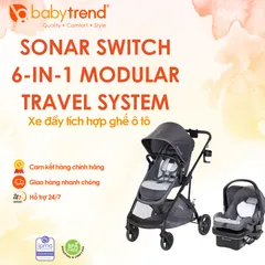 Xe đẩy trẻ em Baby Trend Sonar Switch 6 trong 1 - Ghế ô tô tích hợp, đa năng, nhẹ, dễ sử dụng, phù hợp cho trẻ sơ sinh và trẻ nhỏ.
