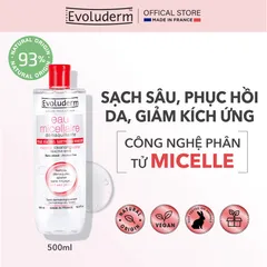 Nước Tẩy Trang Evoluderm Dịu Nhẹ Cho Da Mẫn Cảm - Chiết Xuất Lô Hội & Hoa Cúc, 93% Từ Thiên Nhiên, Không Cồn, Dưỡng Ẩm Da