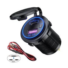 Tẩu Sạc Nhanh Ô Tô/Máy Móc MITARY MTR006 - 67W, 2 Cổng USB & Type-C, Công Tắc Bật/Tắt, Sạc Nhanh Cho iPhone, Samsung, LG