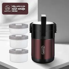 Hộp Cơm Giữ Nhiệt 2GOOD HC-02 2 Lít - Hũ Đựng Đẹp Mắt Gốm Sứ Hoa Điển Hình - Tiện Ích Cho Các Bữa Ăn Gia Đình