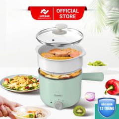 Nồi Lẩu Điện Mini Life360 AL-D12L5 Xanh - Nồi Điện Đa Năng Chính Hãng, Bảo Hành 12 Tháng