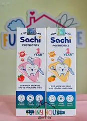 Kem đánh răng tạo bọt Sachi Postbiotics cho bé - Ngừa sâu răng, khử mùi hôi miệng, 80ml, an toàn với thành phần tự nhiên
