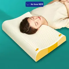 Gối Cao Su Non Hỗ Trợ Cổ Vai Gáy - Giấc Ngủ Thoải Mái, Thiết Kế Thoáng Khí 40x60cm - Sản Phẩm Cao Cấp Giảm Đau Mỏi
