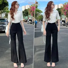quần loe công sở chất tuyết mưa