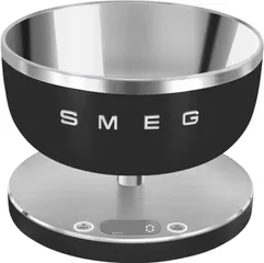 Cân Tiểu Ly Điện Tử SMEG KSC01 Màu Đen Retro, Tối Đa 5kg, Bát Thép Không Gỉ, Màn Hình LED Dễ Đọc, Phù Hợp Nấu Ăn Ẩm Thực