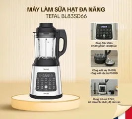 Máy xay nấu đa năng Tefal Perfectmix Cook 1400W, cối thủy tinh 1.75L - Chức năng xay, nấu, giữ dưỡng chất - Thiết kế thông minh, tiện lợi