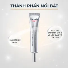 Kem Dưỡng Mắt Eucerin Hyaluron-Filler SPF15 - Giảm Nếp Nhăn, Chống Nắng, Dưỡng Ẩm, Lành Tính cho Da Nhạy Cảm