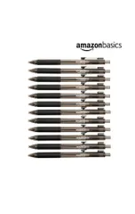 Hộp 12 chiếc bút bi Amazon Basics Mỹ - Màu đen, viết trơn, chữ đẹp, hoàn hảo cho học sinh, văn phòng và sáng tạo nghệ thuật.