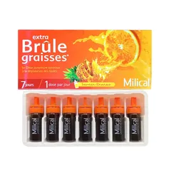 Detox Giảm Cân Đốt Mỡ Thừa Milical Extra Brule Graisses 7 ống - Hỗ Trợ Giảm Cân Hiệu Quả Từ Pháp, Vị Trái Cây Nguyên Chất