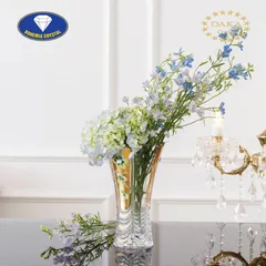Lọ Hoa Pha Lê Mạ Vàng Bohemia Crystal Cao 25cm - Trang Trí Sang Trọng, Hoa Văn Tinh Xảo, Thủ Công Nhập Khẩu CH Séc