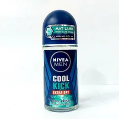 Lăn Khử Mùi NIVEA MEN Cool Kick 50ml - Mát Lạnh, Thơm Sảng Khoái, Ngăn Mùi Hiệu Quả 48 Giờ