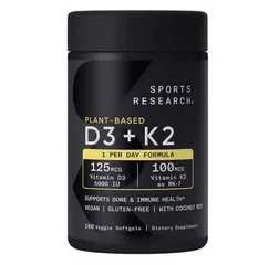 Viên uống hỗ trợ xương khớp Vitamin D3 + K2 Plant Based 160 viên, bổ sung canxi tăng cường sức khỏe xương hiệu quả từ Mỹ