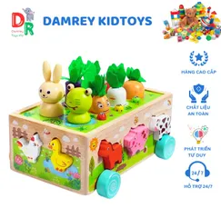 Đồ Chơi Gỗ Xếp Hình Nông Trại Đa Năng 5in1 - Đồ Chơi Giáo Dục Phát Triển Tư Duy Cho Bé 2-6 Tuổi