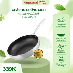 Chảo Inox Chống Dính Nagakawa Natsu NAG2203 - Đa Lớp, Dùng Cho Mọi Loại Bếp, An Toàn, Chất Liệu Cao Cấp