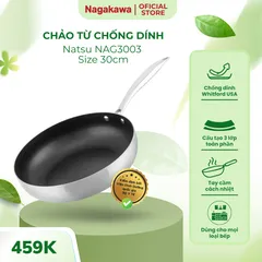 Chảo inox chống dính Nagakawa Natsu NAG3003 - Cấu tạo đa lớp, an toàn sức khỏe, dùng cho mọi loại bếp, dễ chùi rửa
