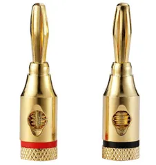2 Cặp Jack Bắp Chuối Mạ Vàng - Phụ Kiện Âm Thanh Chất Lượng Cao, Kết Nối Loa Tối Ưu, Bền Bỉ và Thẩm Mỹ