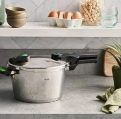 Nồi Áp suất Fissler Vitaquick GREEN 4,5L Made in Germany - Nồi An Toàn, Chất Liệu Thép 18/10, Kèm Xửng Hấp