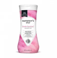 Dung dịch vệ sinh phụ nữ Summer's Eve Simply Sensitive 444ml - An toàn, nhẹ nhàng, giúp cân bằng pH, không chứa hương liệu độc hại.